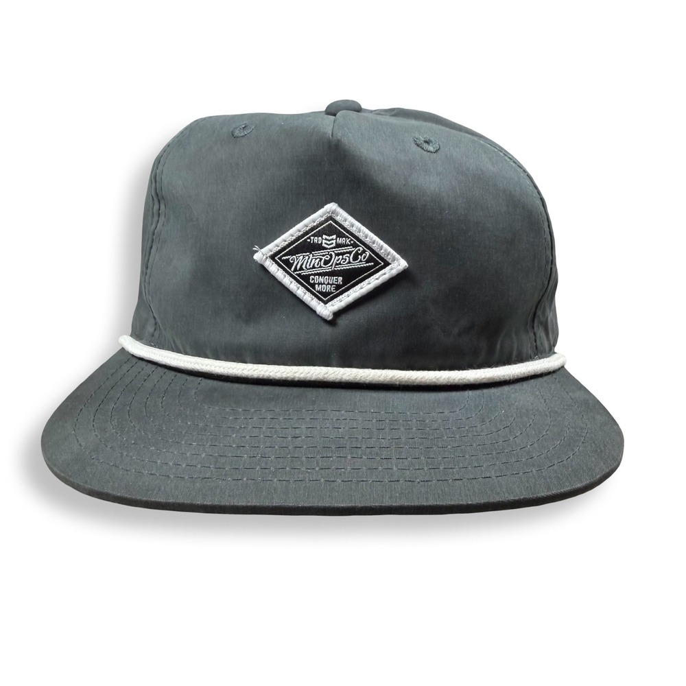MTN OPS Conquer More Gray Rope Snapback Hat Mens OSFM Hunting Hiking Outdoor Cap